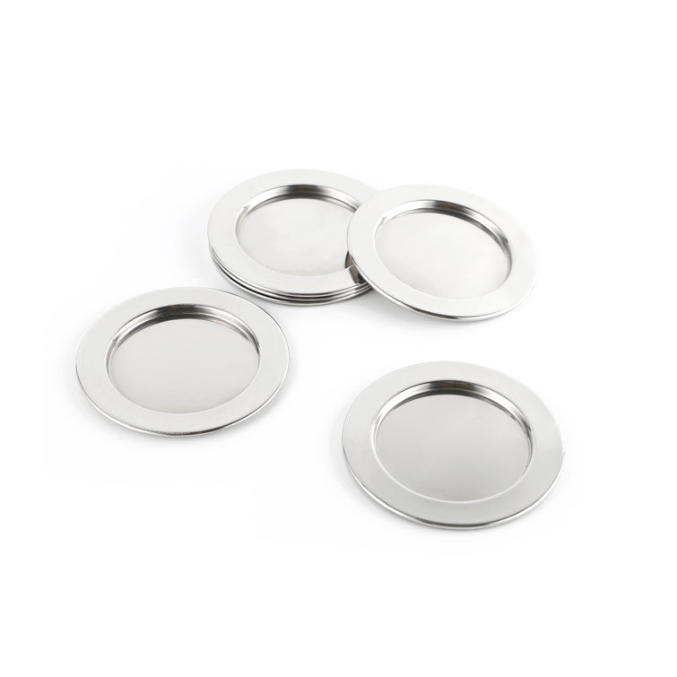 Zeller 27239 Glasuntersetzer-Set 7-teilig - Edelstahl Untersetzer Rund Mit Halter Ø10cm